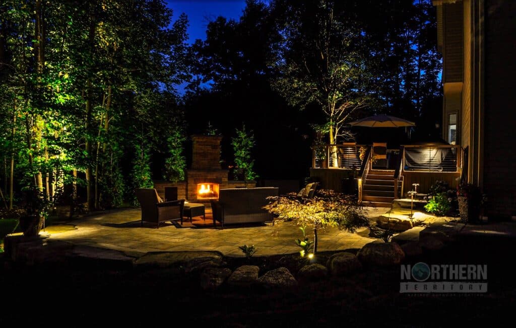 Backyard fireplace