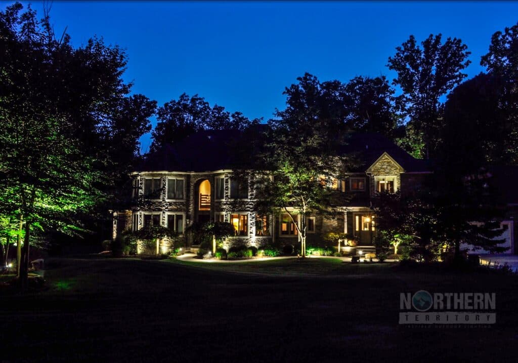 Front view of house lighting