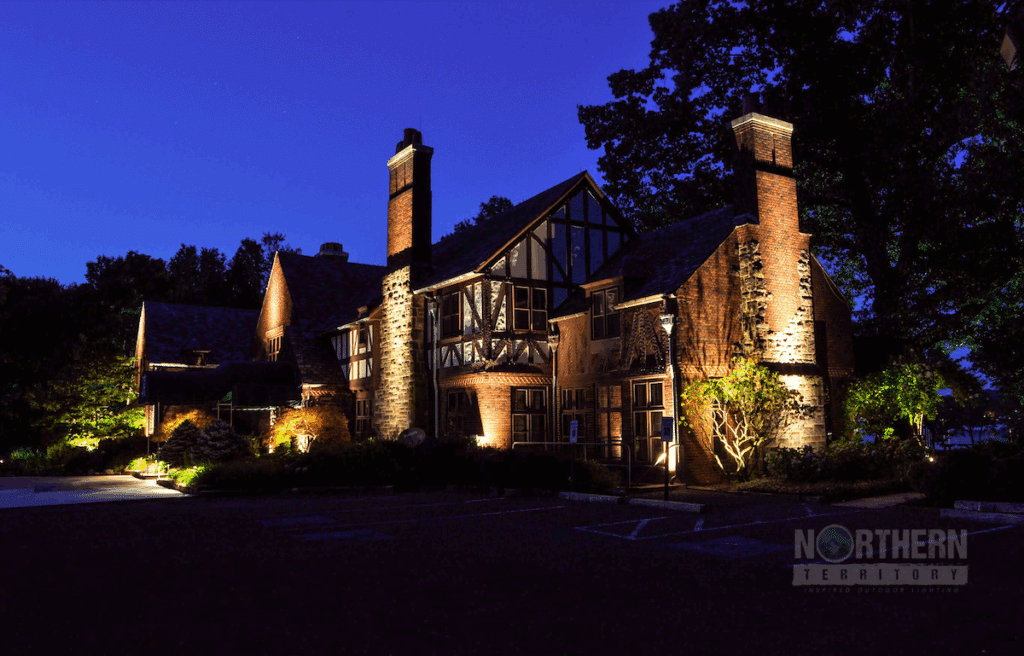 Side view of Tudor House lighting